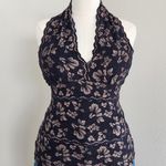 Y2K Karen Kane Black Nude Floral Stretch Lace Halter Top Lined Padded M Size M Photo 0