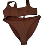 SKIMS  Rubberized Scuba Swim Tanga Bikini Scoop Neck Top New with tags Size 4X Photo 0