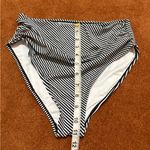 Cupshe Black And White Stripe High Waisted Bikini Bottom Size S NWT Stretch Photo 2