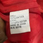 Yvonne & Marie 100% Authentic Leather Zipper Down Jacket Red Size 6 Photo 8