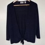 Chico's  Travelers Slinky Navy Tie-Front Cardigan Blouse Size 0 Small Photo 0