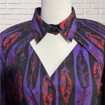 Adobe Rose 1992 Feather Print Western Cutout Purple Red Southwestern Boho L Size L Photo 1