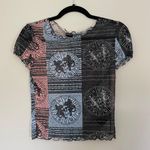 Urban Outfitters Print Pattern Sheer Tee Shirt M Photo 0