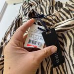 Cotton On NWT paper bag waist Linen blend Cream zebra print wide leg Pants 2 Photo 3