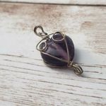Vintage Pendant Purple With Wire Wrap Photo 3