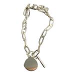 Unwritten  Womens Silver Plated Star Bar Charm Link Bracelet Adjustable White Photo 3