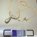 Vintage Unsigned Pave Crystal Angel Wing Faux Pearl Teardrop Gold Photo 8