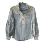 Free People  Glacier Bay Printed Checked Distressed Denim Tunic We The Free Photo 2