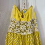 Free People Y2K  BabyDoll Tank Lace Beaded Floral Crochet Daisy Mixed Media S Photo 2
