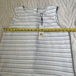 Calvin Klein  Size M White Blue Striped Top NWT Back Buttons Business Casual Chic Photo 6
