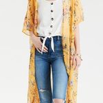 American Eagle NWOT OUTFITTERS FLORAL CHIFFON OPEN FRONT BOHEMIAN KIMONO Photo 4