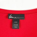 Lane Bryant  Plus Size 26 28W Sweater Pullover Red V Neck Long‎ Sleeve Knit 1237 Photo 4