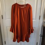 Gianni Bini  The In Crowd Bell Sleeve Ruffle Sophie Mini Dress burnt orange 12 Photo 3