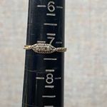 10K Yellow Gold Diamond Trilogy Twist Band Bridal Commitment Ring Size 7.25 Photo 10