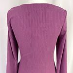 NSR New  Cut Out Ribbed Knit Bodycon Dress Long Sleeve Midi Purple Photo 11
