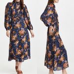 SEA NEW YORK Sea Ines Floral Smocked Midi Dress Navy Photo 16