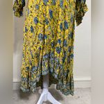 Umgee  hi‎ low hem dress, yellow paisley, ruffled sleeves, size small Photo 2