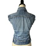 Lucky Brand Distressed Denim Trucker Jean Vest Women's Size XSMALL Photo 3