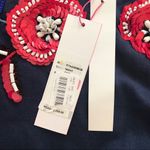 Parker Beaded Sequin Sweatshirt Floral Embroidered Long Sleeve Blue Red XS New Photo 6