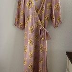 Madewell  Linen-Blend Ruffle-Cuff Wrap Dress in Dutch Dandelions Small Photo 0