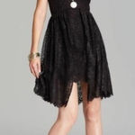 Free People kristal Metallic gold and black lace mini Dress,Size 8 Photo 0
