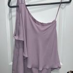 White House Black Market Size 4 Ruffled One Shoulder Dressy Top Lilac Purple Photo 0