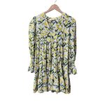 Pomander Place Palmetto Garden Kenzo Long Sleeve Mini Dress Floral Medium M Blue Photo 4
