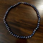 Peacock Pearl Necklace With Sterling Silver Clasp Purple Photo 5