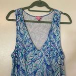 Lilly Pulitzer  Paulina Jumpsuit Blue Lets Mango Womens Medium Sleeveless Photo 5