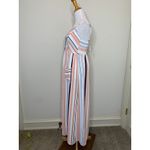 NWT Striped Midi Dress Stilletto's Orange Blue Cream Sz Medium Photo 2