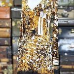 Just Cavalli Womens Dress EU Size 40 US Size Small Animal Print Black Gold Brown Photo 0