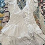 Anthropologie  | LOVE THE LABEL L RUFFLED MINI DRESS in White NWT Photo 4