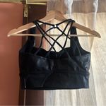 Buffbunny Collection Buffbunny Snakeskin Shiny Black Padded Sports Bra Athletic Workout‎ Top Size S Photo 2
