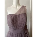 David's Bridal One Shoulder Tulle Sweetheart Bridesmaid Dress Grey purple sz 6 Photo 1