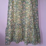 Camela of California S Maxi Dress 70s Ball Gown Blue Ditsy Floral Ruffle Boho Photo 3
