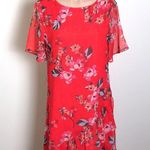 A New Day  Faux Wrap Ruffle Hem Red Floral Dress Target XS Photo 1