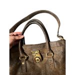 Michael Kors  Large Hamilton‎ Crocodile Brown Tote! Rare Purse Bag Photo 4