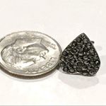 Onyx Vintage Marcasite & Heart Shaped Sterling Studs Photo 6