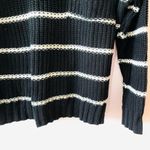 American Eagle Black & White Striped Chunky Knit Sweater Photo 4