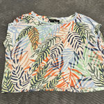 Tahari 100% Linen Cropped Shirt Hawaii Size Large Beach Colorful Photo 0