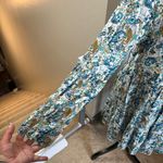 Altar'd State Long Sleeve Tiered Blue White Floral V-Neck Tie Dress Ruffle Flowy Photo 4