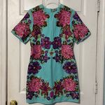 ASOS Embroidered Floral Beaded Shift Dress Light Blue US 8 Photo 3