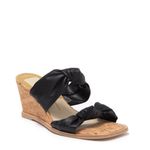 DOLCE VITA Naji Knotted‎ Cork Wedge Mule Sandal, Size 11, Black, NWT Black Photo 0