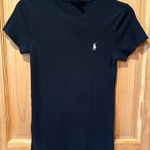 Ralph Lauren  Black Form Fitted 100% cotton Tee Shirt with Logo size M GUC Photo 0