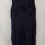 ZARA Blue Sleeveless Button Cinch Waist Jumpsuit Womens M Pocket Casual Spring Photo 0