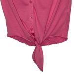 Almost Famous Button Up Top Size Large Pink With Lace Womens Sleeveless Photo 2