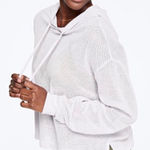 PINK - Victoria's Secret Victoria's Secret PINK Womens White Mesh Pullover Hooded Top Size Medium Photo 0