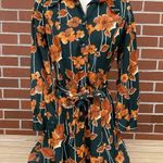 Handmade Poppies Flowers Dress Retro Vintage Orange Poppy Hippy Floral Mod MCM Photo 0