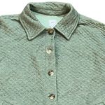 J. Jill Quilted Button Front Collar Long Sleeve Shirt Jacket Sage Green Large Photo 1