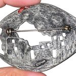 Vintage 1988 JJ 3D Building Pewter Silver Tone Pueblo Adobe Scene Pin Brooch Photo 2